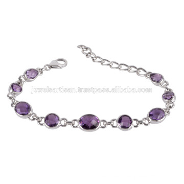 Amethyst and 925 Sterling Silver Bracelet